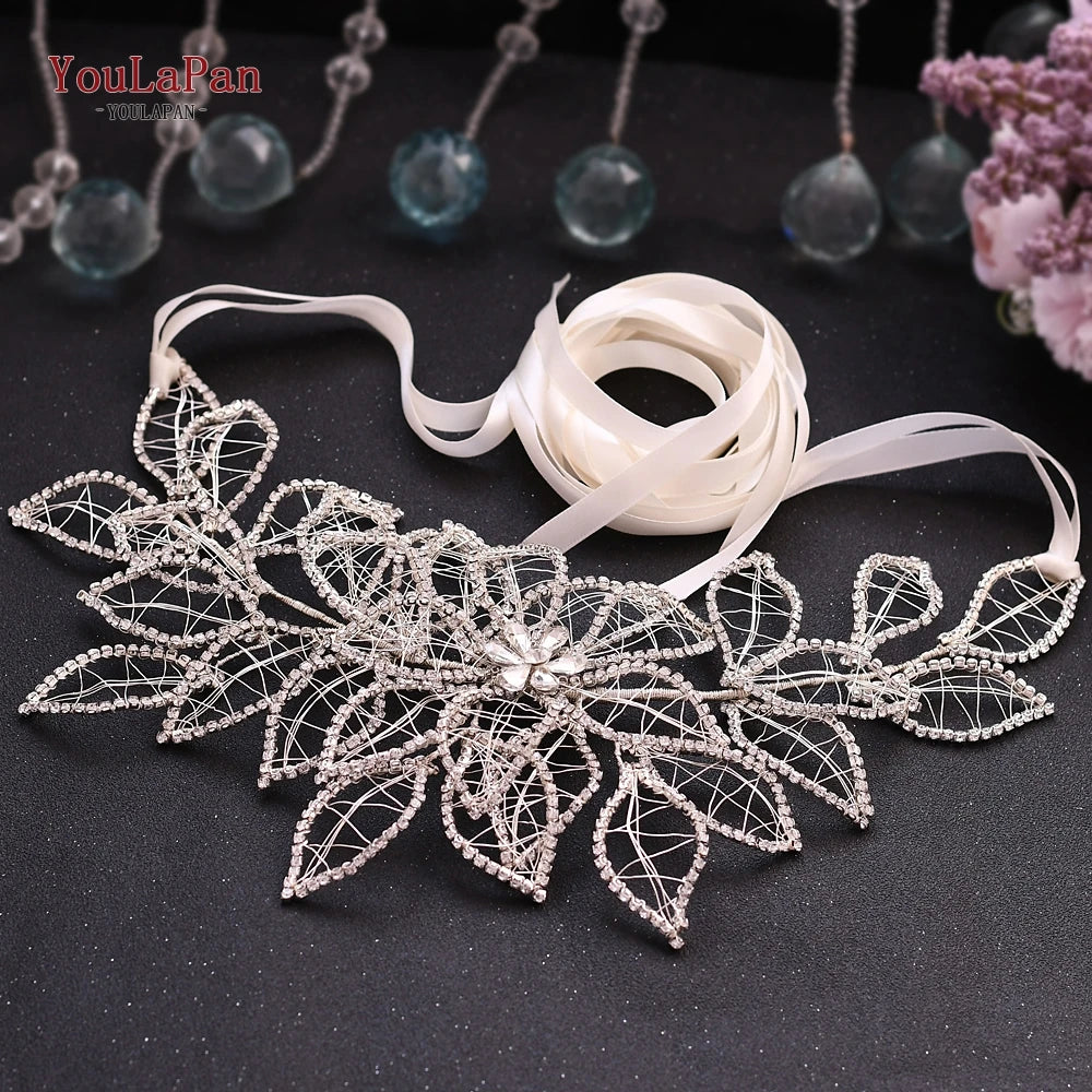 TOPQUEEN Sparkle Belt for Dresses Bridal Rinestone Belt Silver Crystal Belt Wedding Belts for Wedding Dresses Belt SH256-S