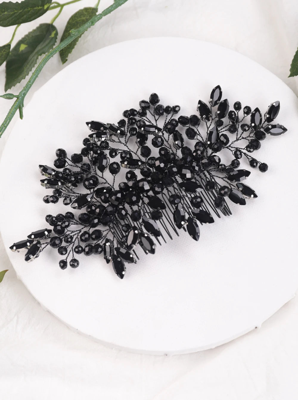 Bohemian Black Red Green Crystal Women Hair Combs Bridal Hair Accessories Wedding Hair Jewelry Head Decoration Hair Ornament