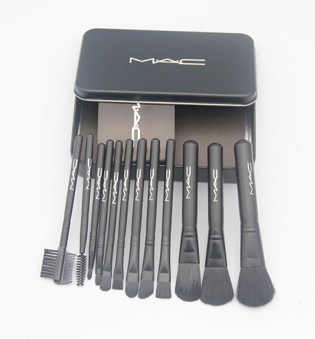 12pcs Makeup Brush Set Face Makeup Eyeshadow Eyeliner Lip Brush Set Tool With Metal Box Makeup Brushes - My Store