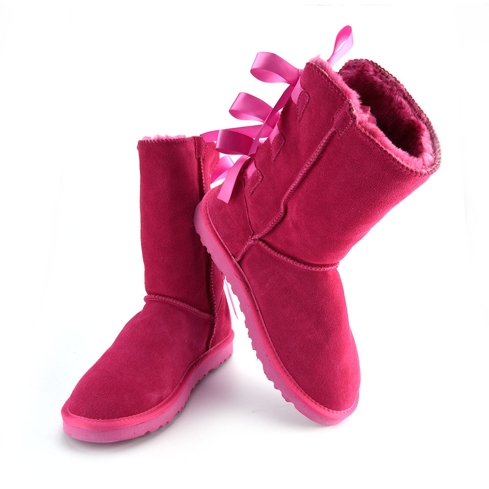 Factory Direct Sale Wholesale Fashionable Winter High Boot Multi- Bowknot Woman Snow Boots