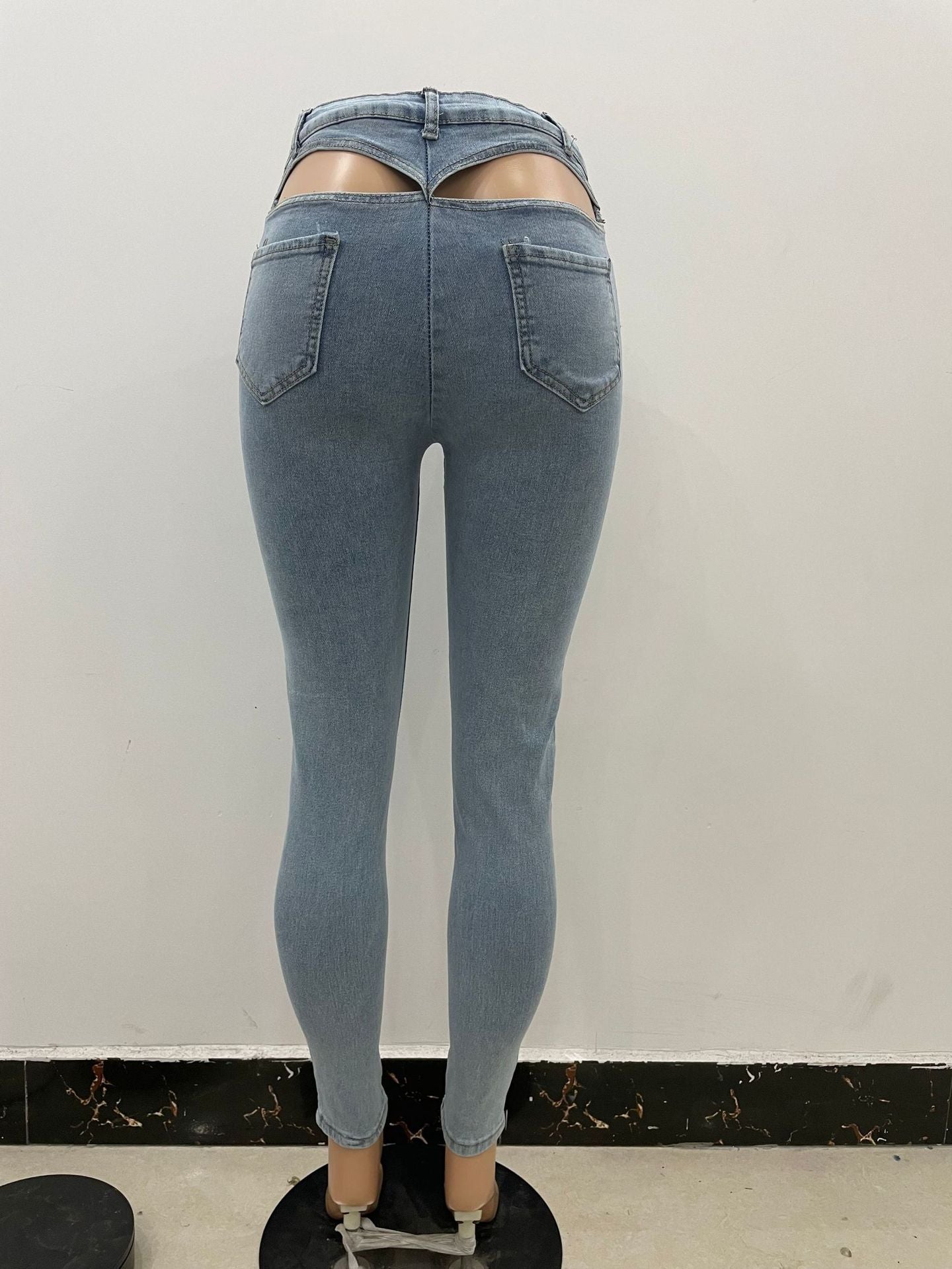Hot Sell Women Denim High Waist Skinny Jeans Lady Solid Color Butt Lifting Jeans Pant Pantalon Jean Femme