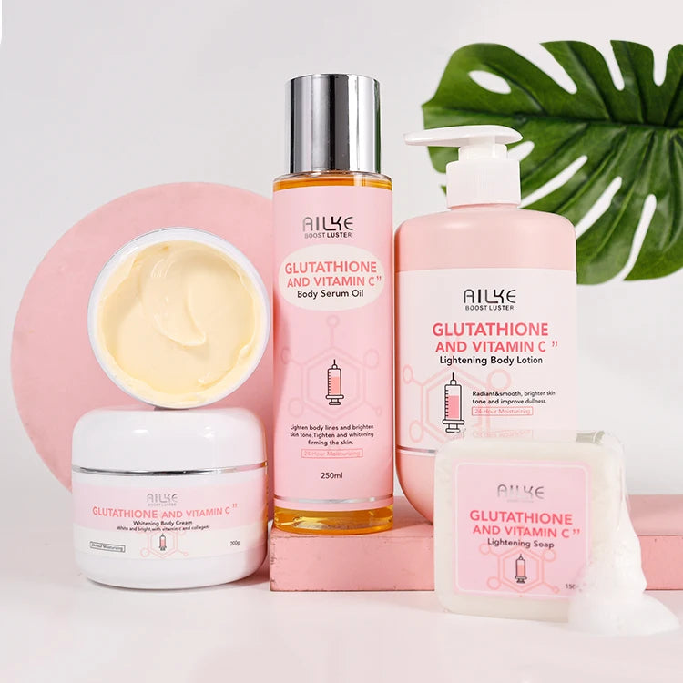 Private Label Luxury Organic Vitamin C Body Lotion Care Products Whitening Face Cream Skin Care Set