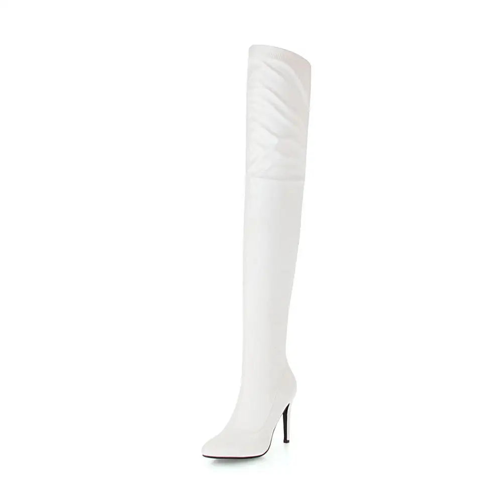 DoraTasia Plus Size 33-48 Brand Thin High Heels Winter Boot Over the Knee Boots Party Shoes Woman Boots Female