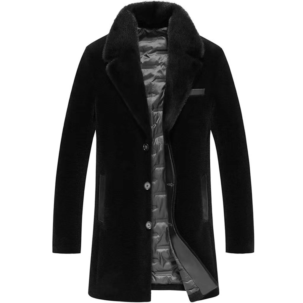 Wholesale Natural Mink Fur Coat Custom Winter Warm Long Fur Coat Classic Style Luxury Mens Fur Coats