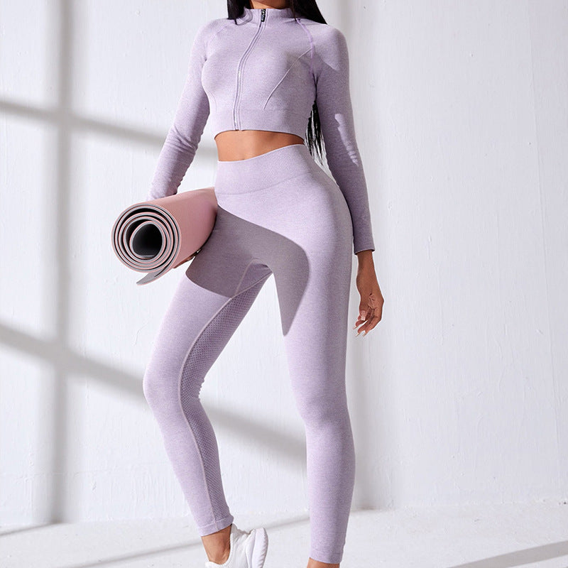Yoga Sets Sport Rib Activewear Set Girls Seamless Fitness Suit Workout Clothes Athletic Wear Women Gym Set
