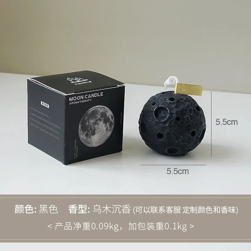 Moon Scented Candles Wholesale Ebony Agarwood Flavor Creative Hand Gift Birthday Gift Candle Black Moon Style Fragrance Candle