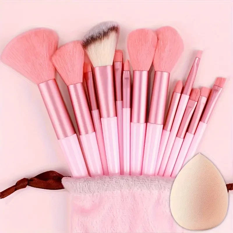 Professiona 13PCS Makeup Brushes Set Foundation Eyeshadow Blush Powder Blending Soft Fluffy Cosmetic Full Set Female Makeup Tool - My Store