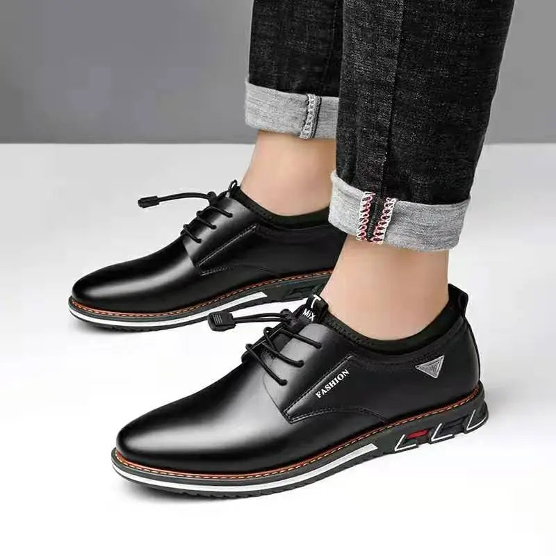 British Casual Single Shoes Leather Shoes Formal Shoes New Men Shoes Leather Cowhide Leather Shoes Men Comfortable Low-Top