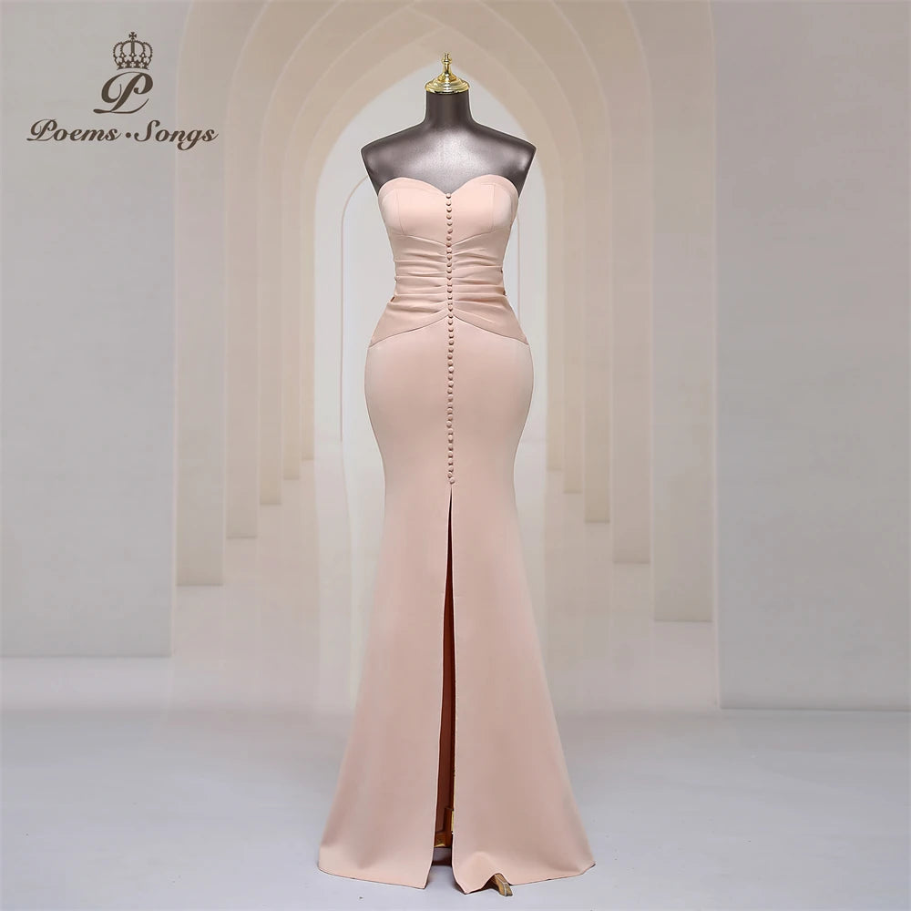Elegant Strapless Burgundy Evening Dresses for Women Robe De Soiree De Mariage Party Dress Bridesmaid Dresses Woman Luxury Dress
