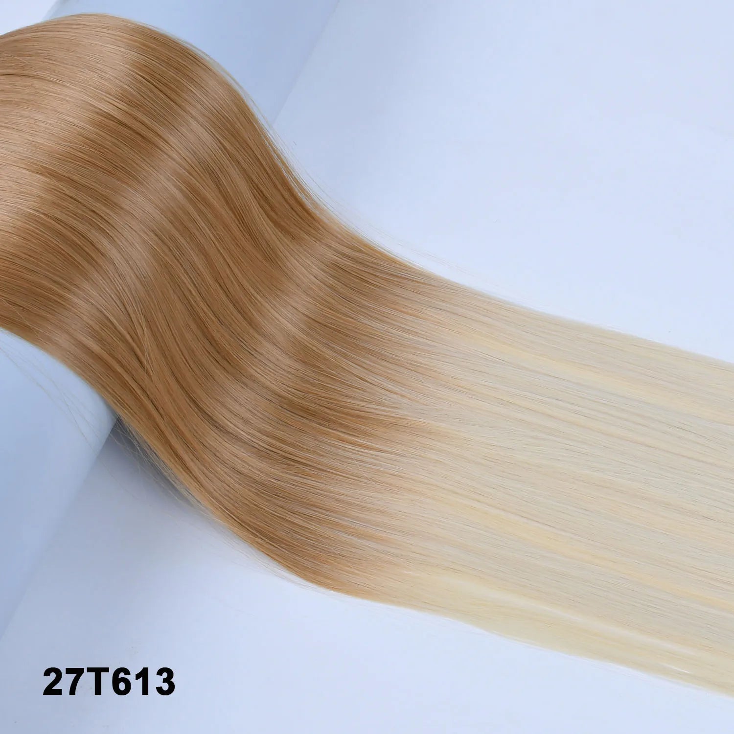 Women's Synthetic String Hair Extension No Clips No Glue Long Straight Invisible Hair Extensions Ombre Color Hairpiece