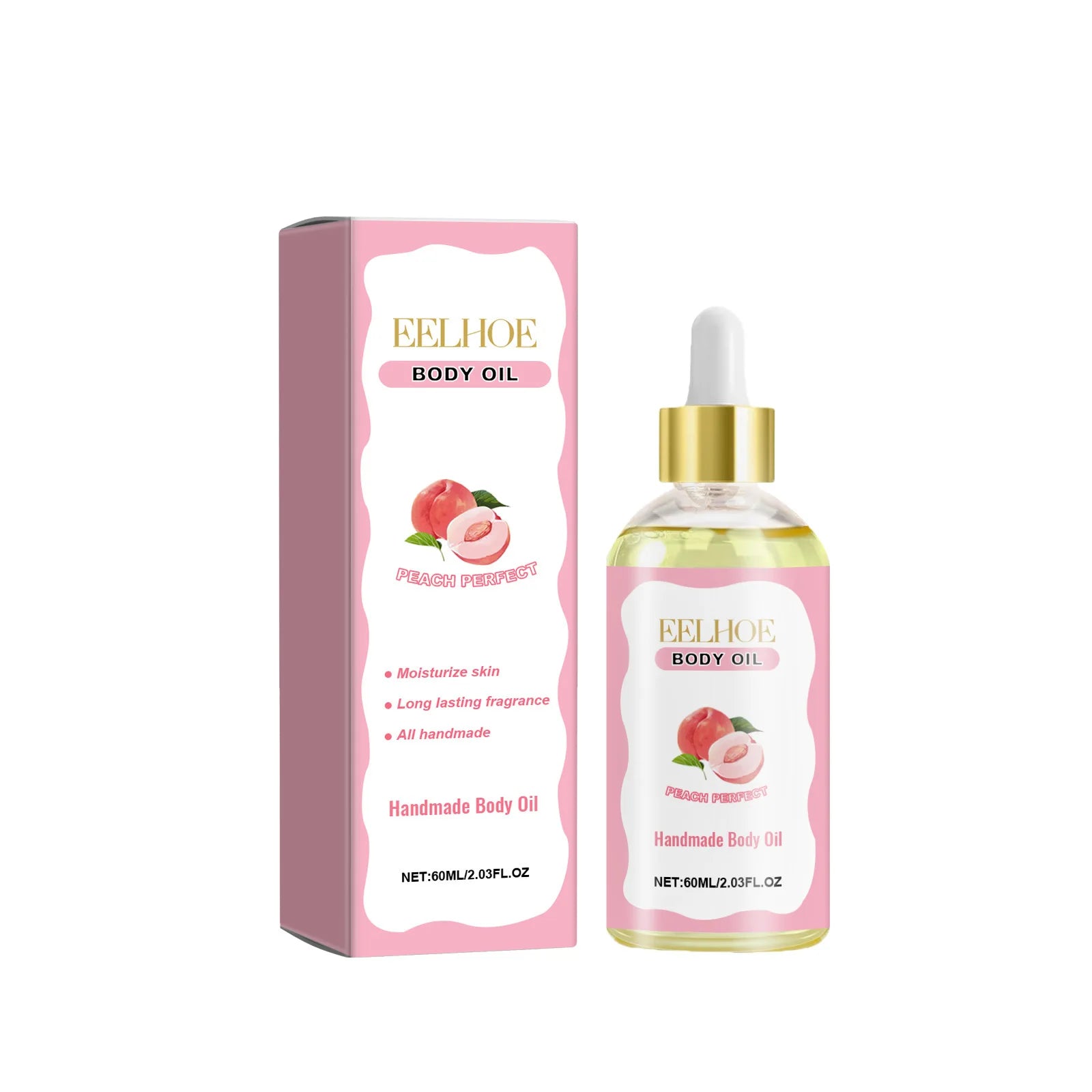EELHOE Full Body Massage Oil Improve Skin Dryness Moisturizing Skin Nourishing Body Oil Peach Repair Skin Care Body Shimmer Oil