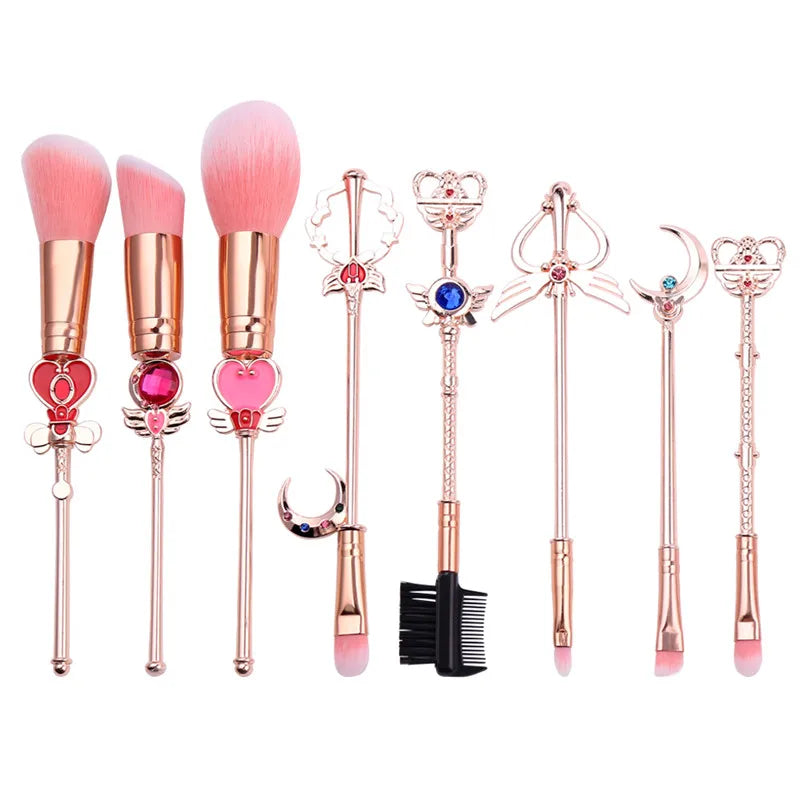 Japan Anime Sailor Moon Makeup Brushes Set Cartoon Figure Tsukino Usagi Wand Women Foundation Blush Eyeshadow Makeup Brushes - My Store