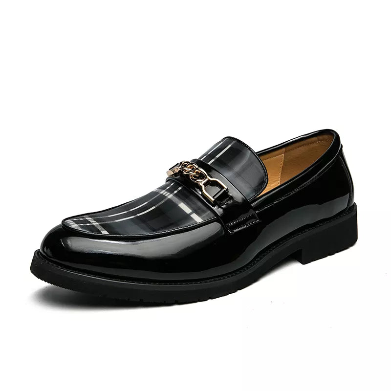 New High Quality Italian Shoe for Men Loafers Casual Men Shoes Luxury Leather Slip-On British Style Striped Soft Shoes Moccasins