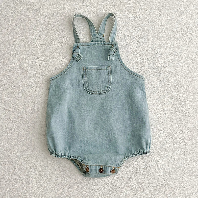 Baby Boys Girls Clothing Sleeveless Baby Denim Bodysuits Kids Jumpsuit New Autumn Baby Denim Overalls