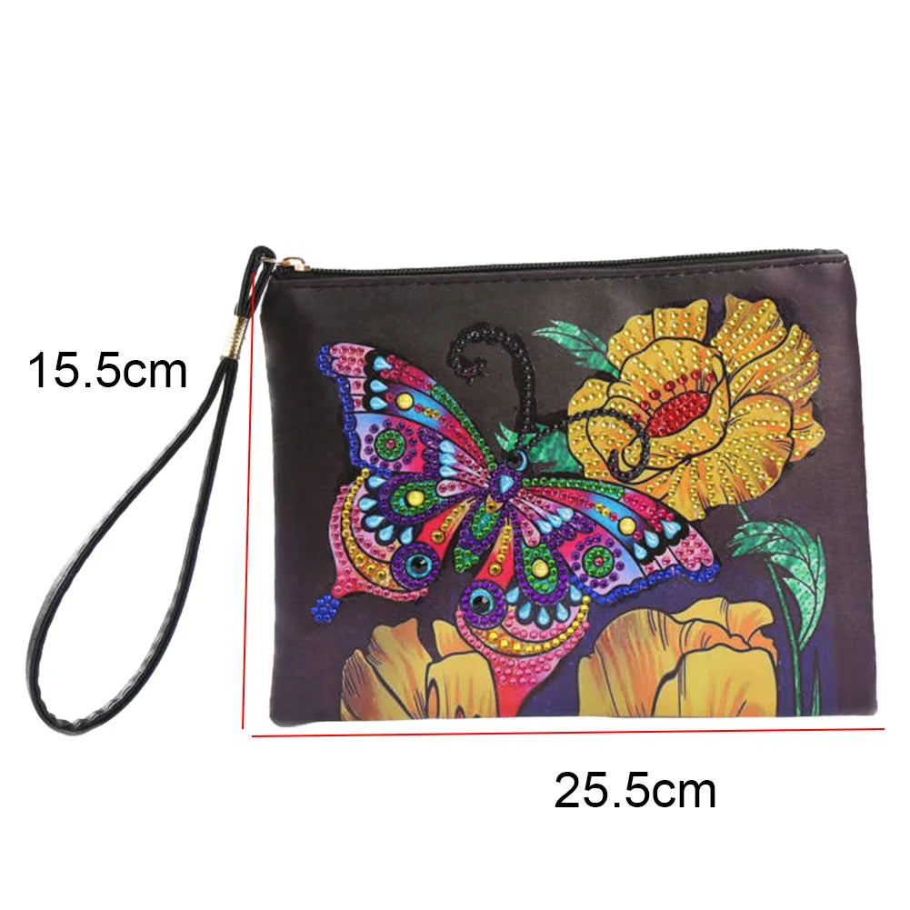 DIY Special Shaped Diamond Painting Bags Women Wristlet Bags Zipper Wallet Women Clutch Storage Bag Christmas Gift Girls Handbag