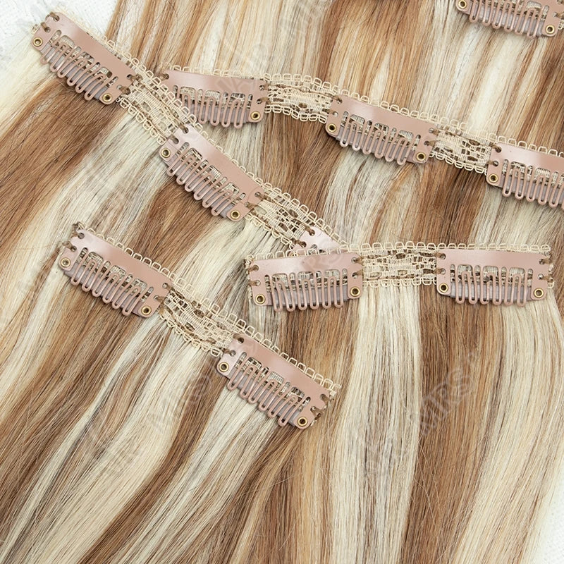 Clip in Hair Extension Human Hair Machine Remy 24inch 240g Full Head Real Natural Hair Extensions Thinck End Hair Clips 6PCS