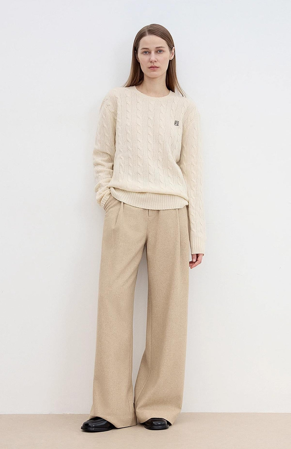 "Leisure Moments" Classic Low-Waisted Loose Casual Straight Pants Exquisite Fashion Sense Casual Pants for Women