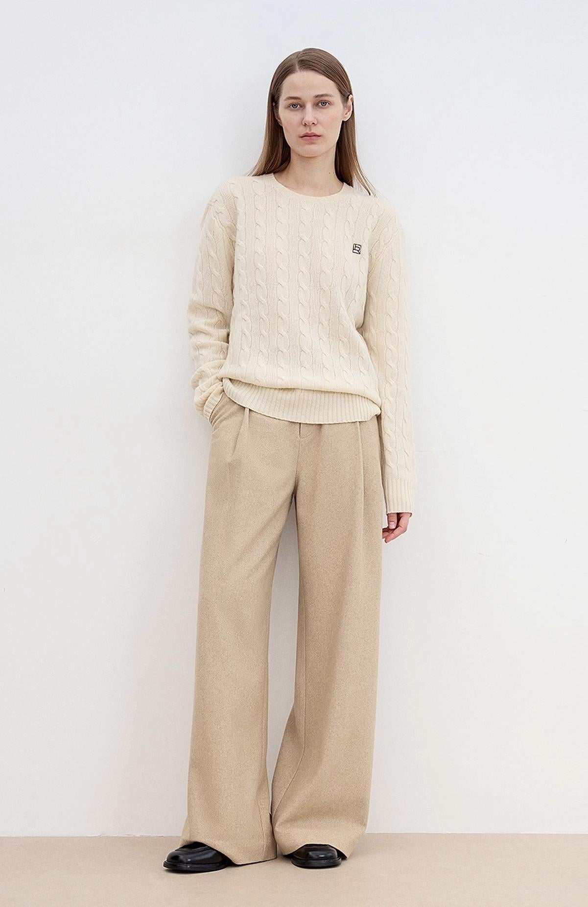 "Leisure Moments" Classic Low-Waisted Loose Casual Straight Pants Exquisite Fashion Sense Casual Pants for Women