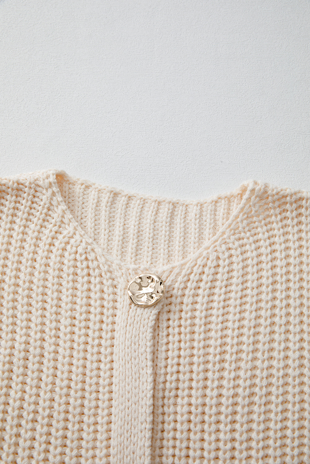 White Solid Textured Knit Side Pockets Buttoned Sweater Vest - My Store