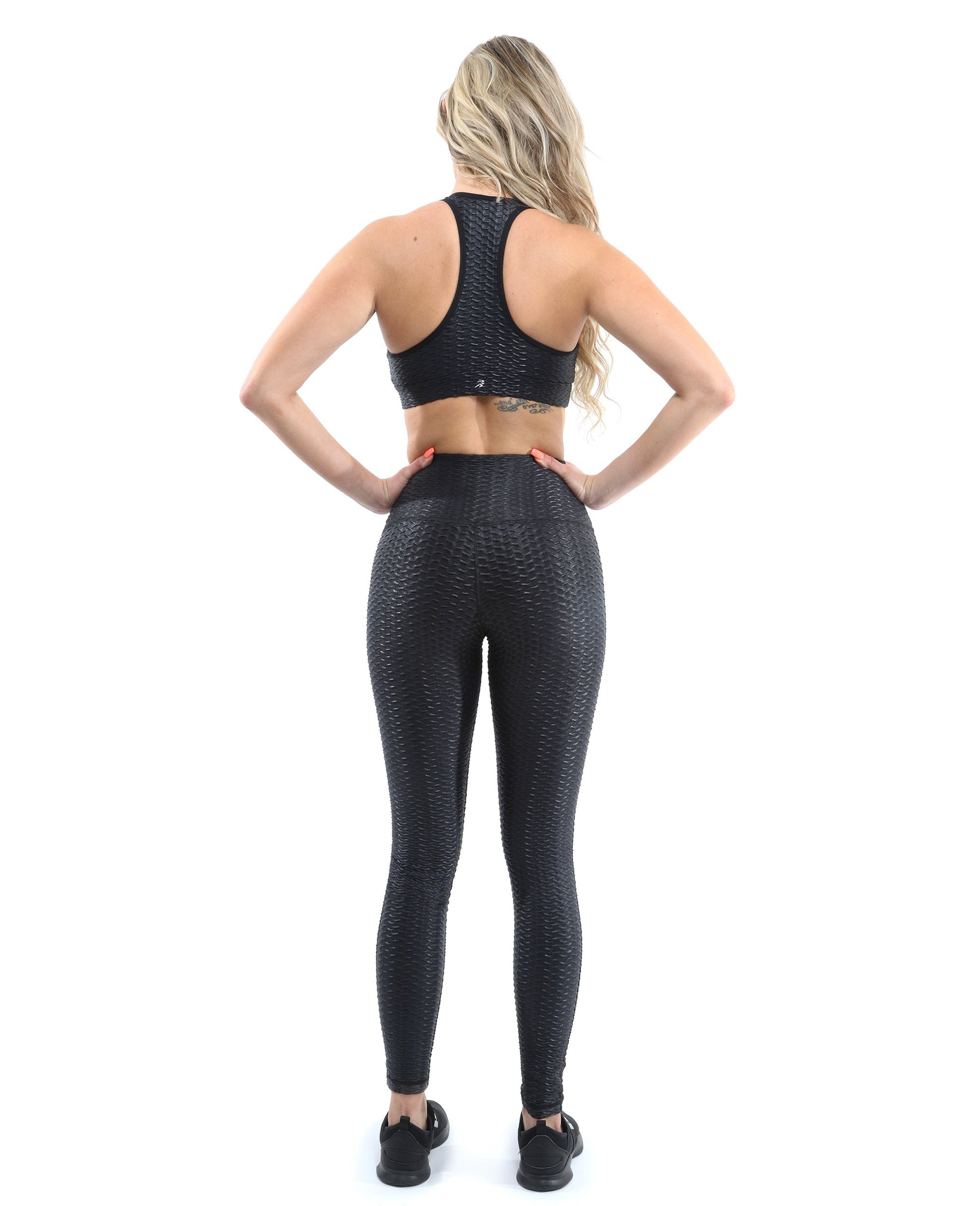 Genova Activewear Set - Leggings & Sports Bra - Black [MADE IN ITALY]