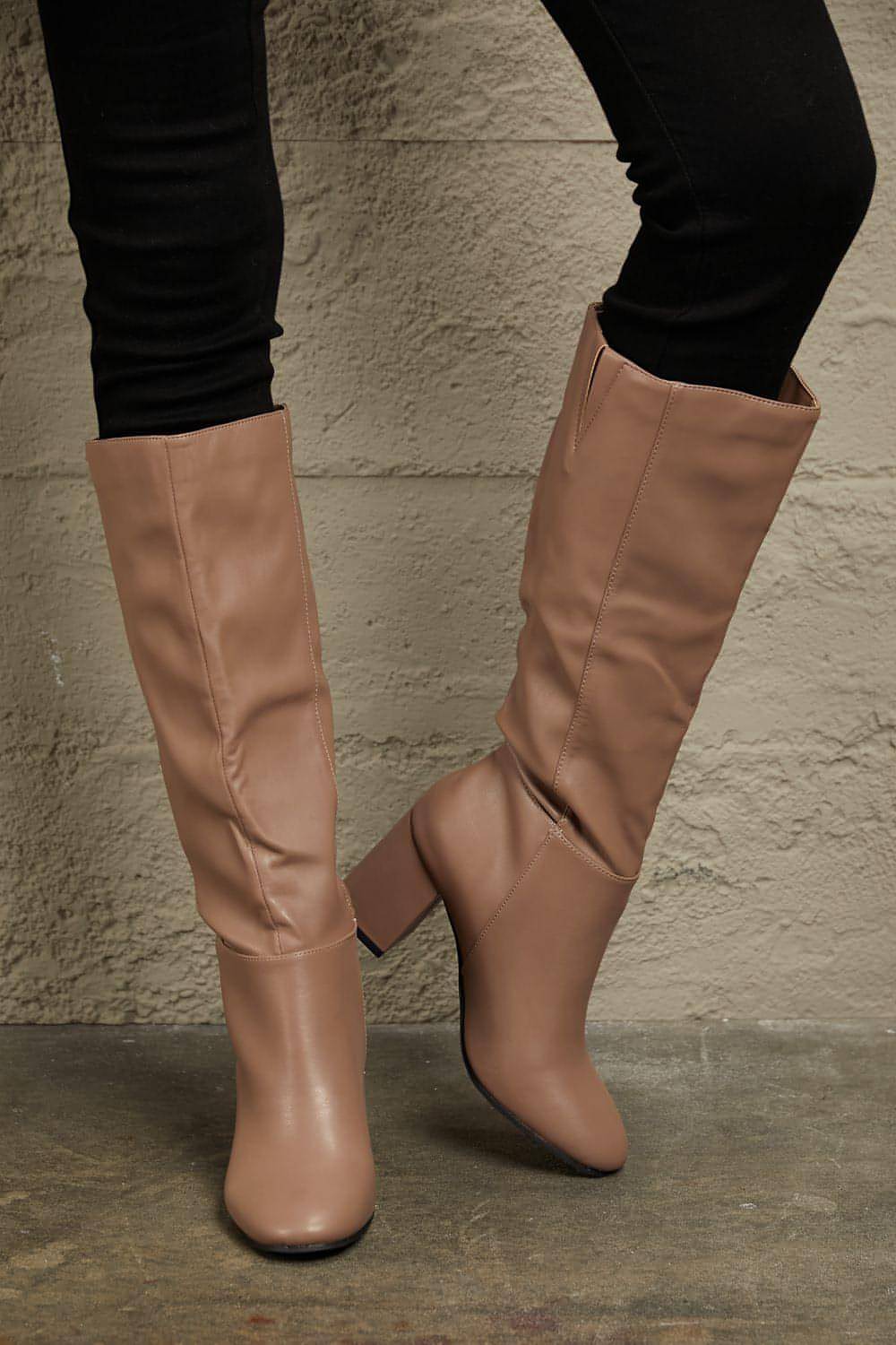 East Lion Corp Block Heel Knee High Boots - My Store