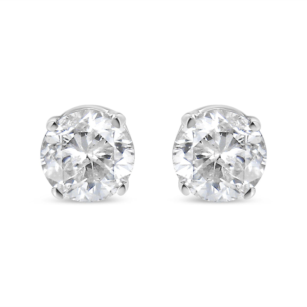 14K White Gold 5/8 Cttw Round Brilliant-Cut Lab Grown Diamond Classic 4-Prong Push Back Stud Earrings (F-G Color, VS1-Vs - My Store