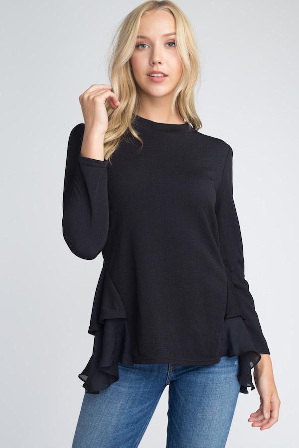 Women's Long Sleeve Ruffle Top - My Store