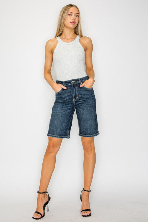 HIGH RISE BERMUDA JEANS - My Store