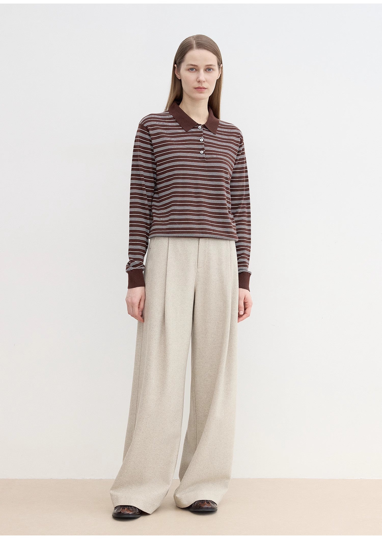 "Leisure Moments" Classic Low-Waisted Loose Casual Straight Pants Exquisite Fashion Sense Casual Pants for Women