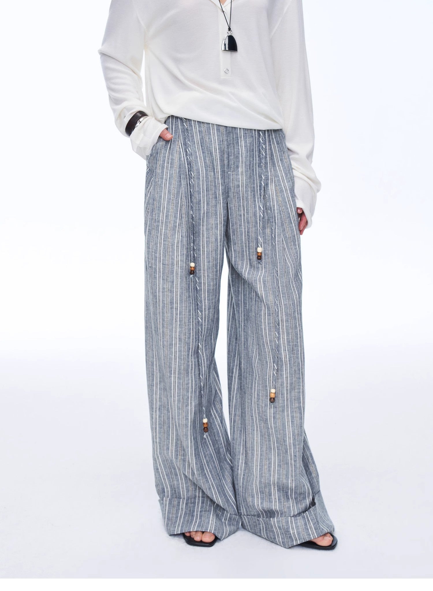 Retro Style Linen Wide-Leg Casual Pants"Free Afterglow"