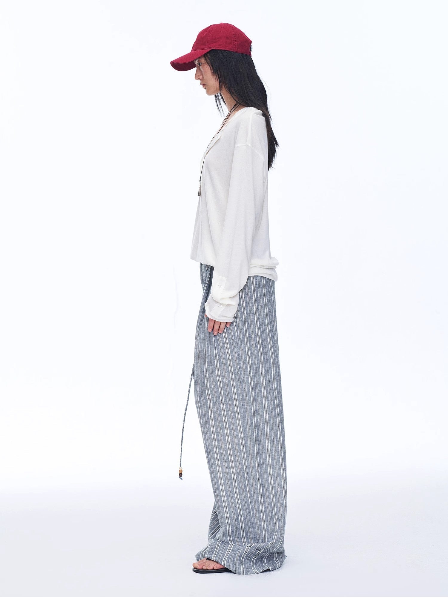 Retro Style Linen Wide-Leg Casual Pants"Free Afterglow"