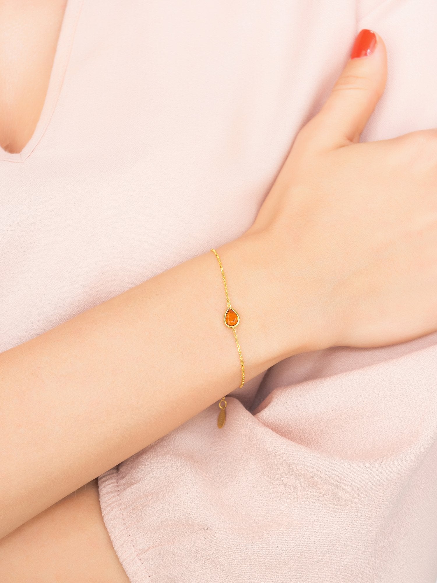 Pisa Mini Teardrop Bracelet Gold Citrine - My Store