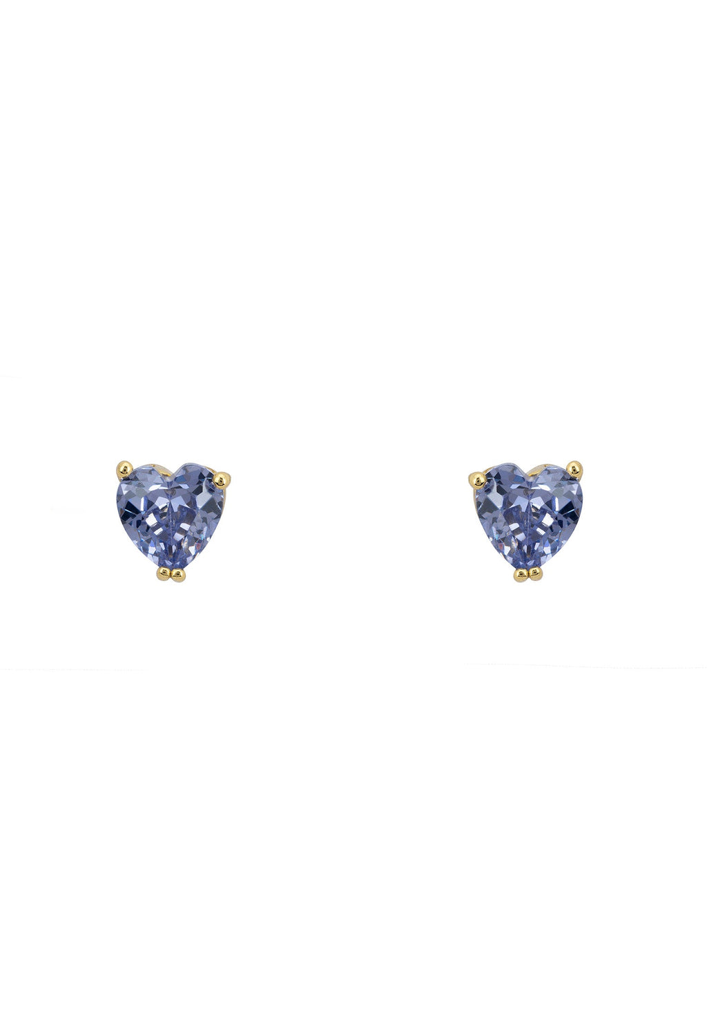 Asscher Cut Heart Stud Earrings Gold Tanzanite - My Store