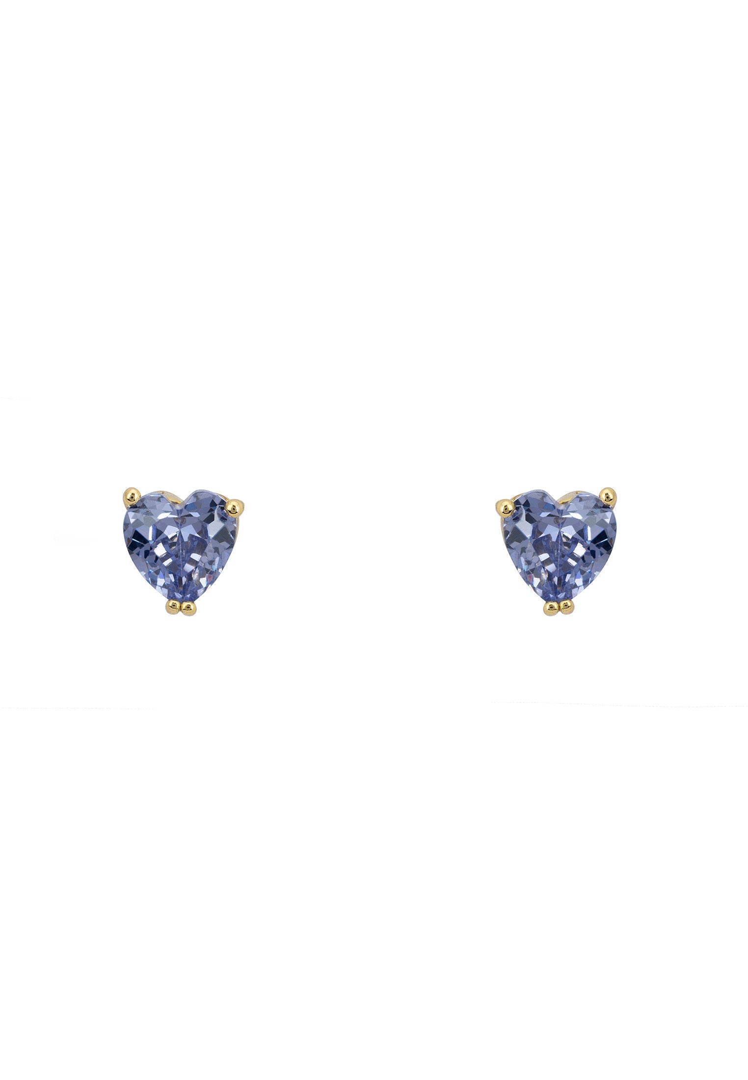 Asscher Cut Heart Stud Earrings Gold Tanzanite - My Store