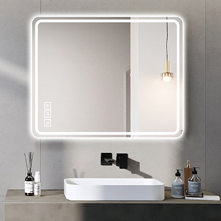 40x32 Inch LED Bathroom Mirror Vanity Mirrors With Front Lights Wall Mounted Anti-Fog Frameless Make Up Mirror With Ligh