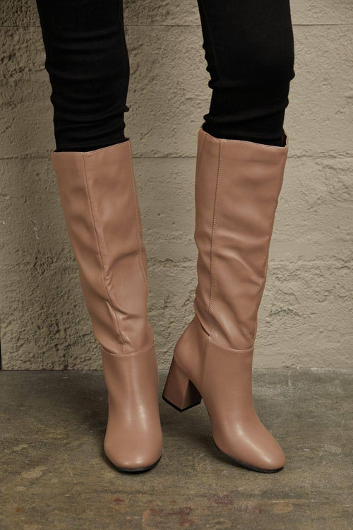 East Lion Corp Block Heel Knee High Boots - My Store