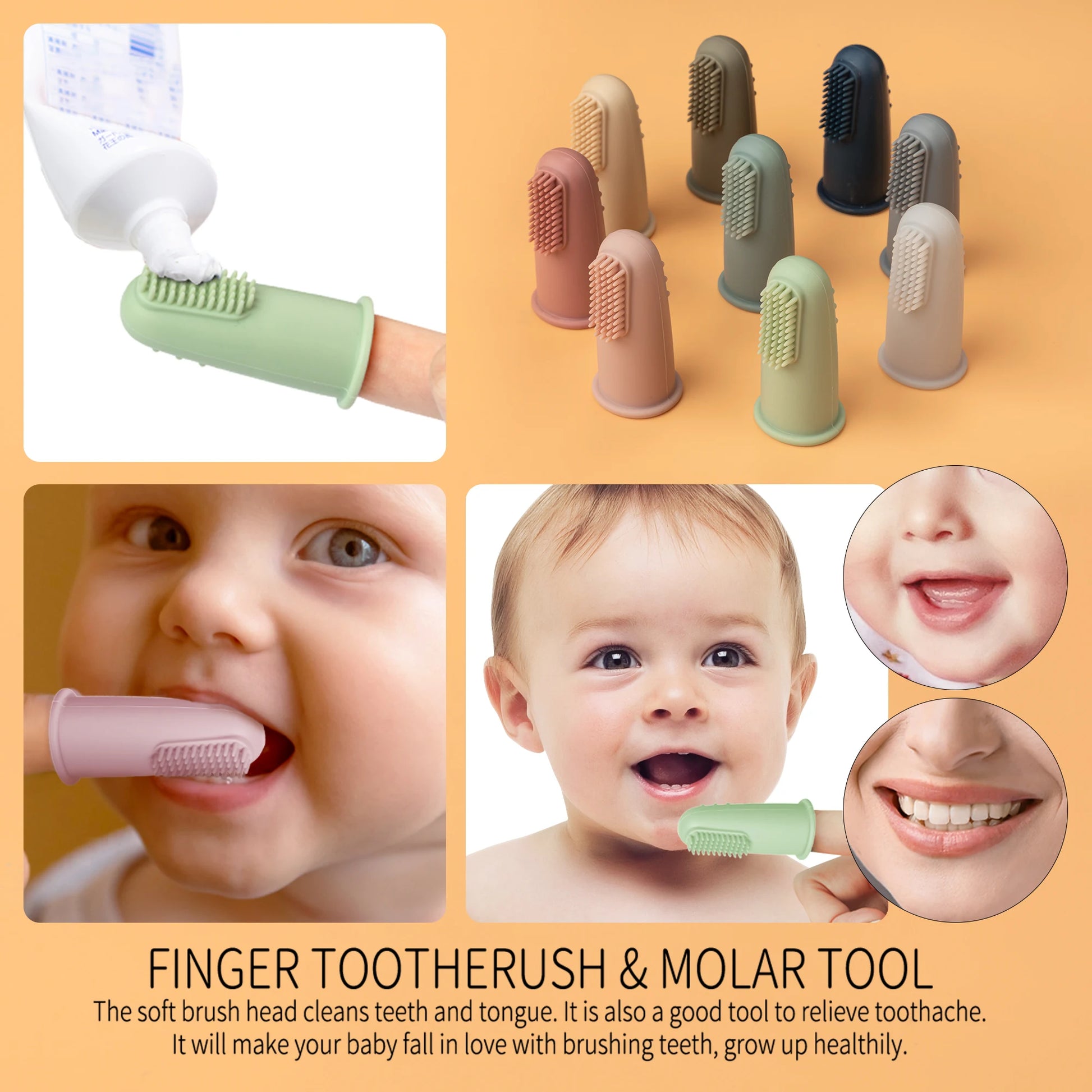 3pcs Baby Finger Toothbrush Soft Cleaning Toothbrush for Kids  BPA Free Oral Health Care for Infant Gentle Protect Babie