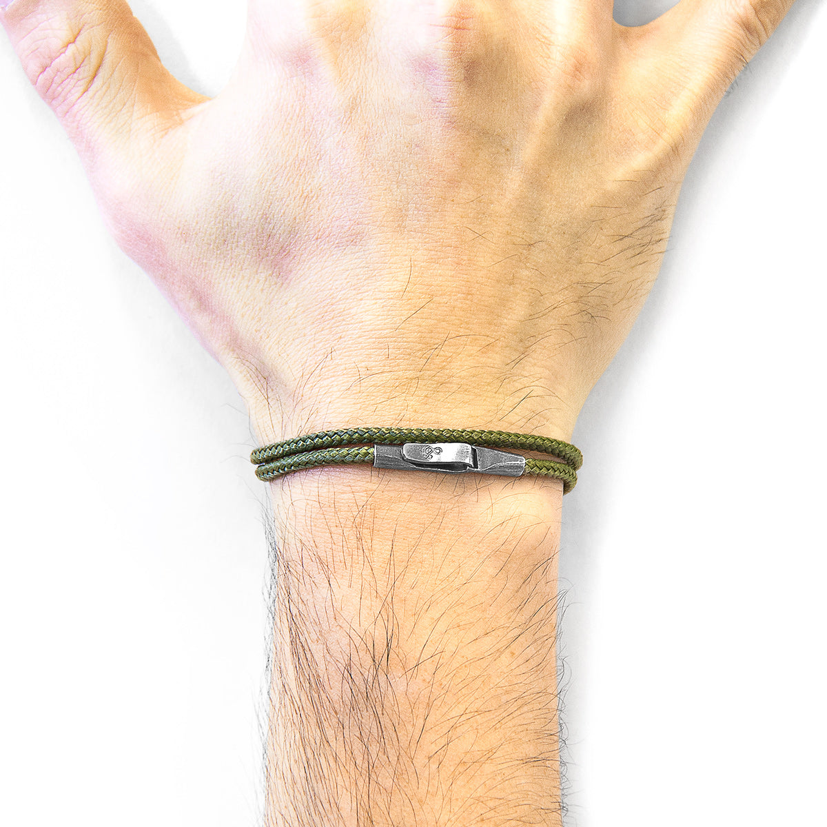 Khaki Green Liverpool Silver and Rope Bracelet - My Store
