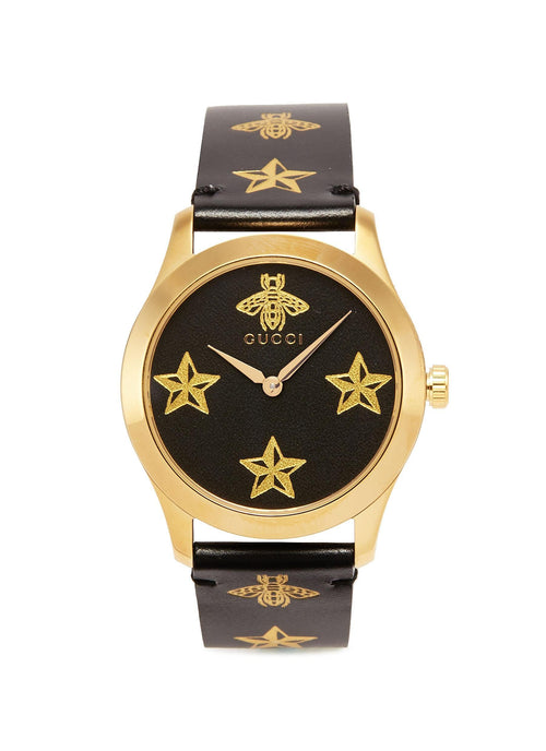 'G-Timeless' Bee Star Print 38mm Watch - Gucci - Metallic - My Store
