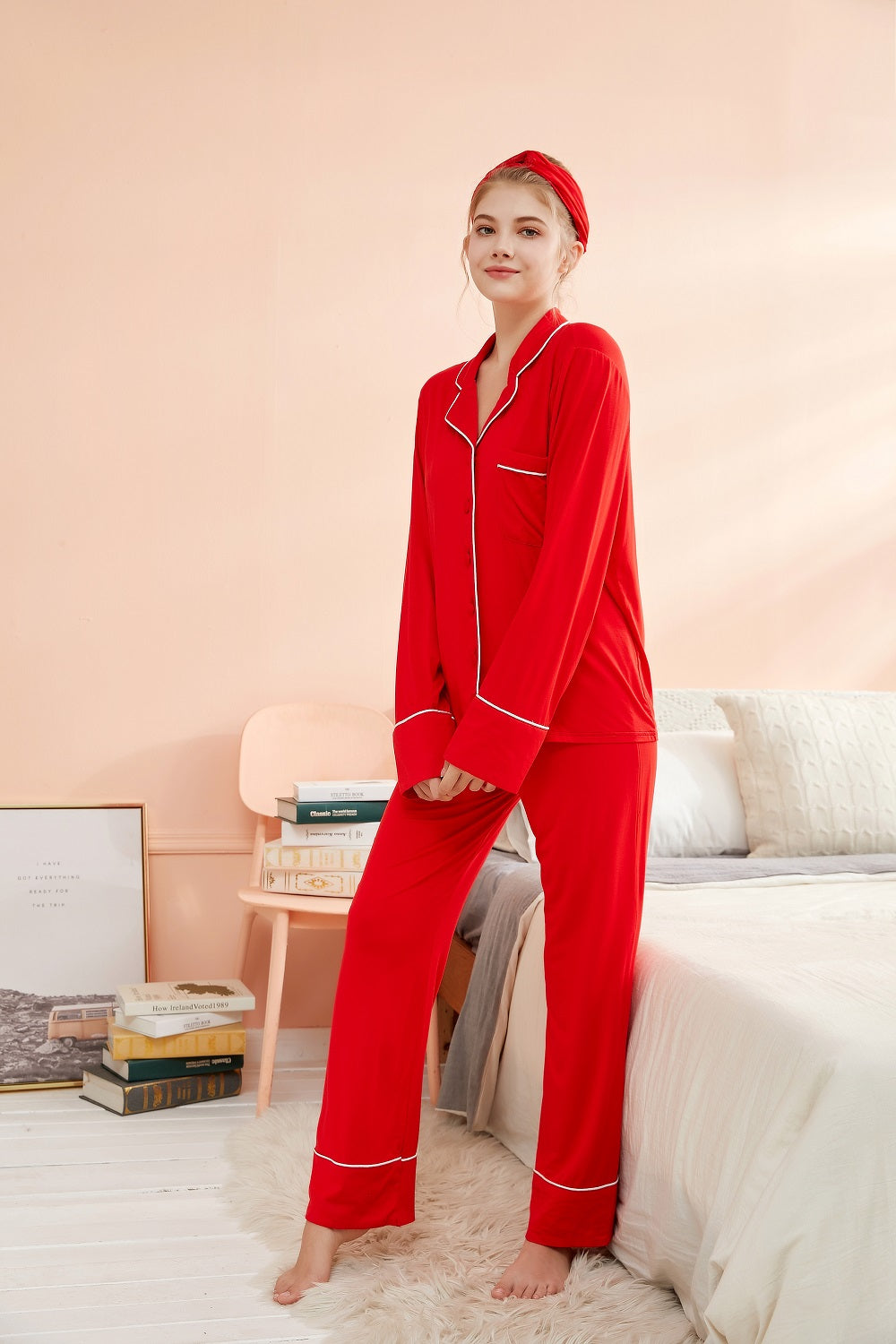 Custom Family Pajamas New  Pajamas Set Headband Silk Ladies Christmas Pajamas Kids