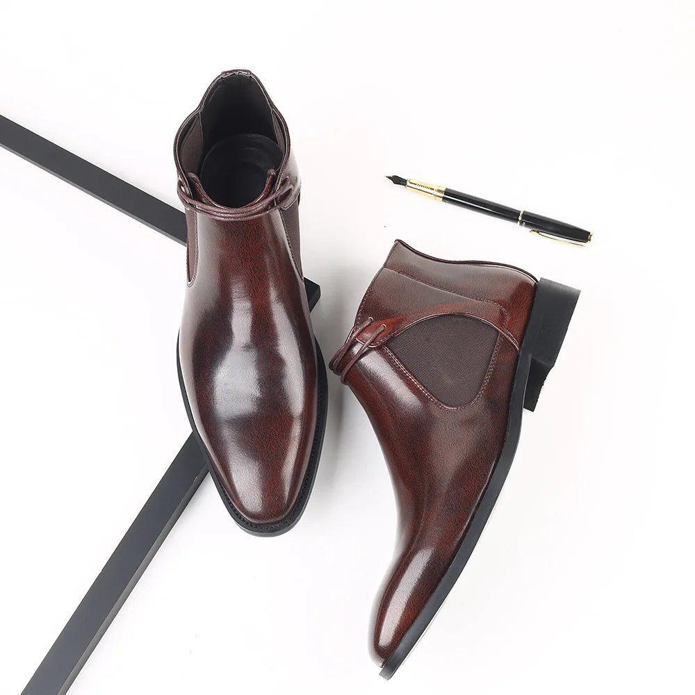 Sh10352a Brown Color Mens Boots Fashion Large Size 46 Ankle Boot for Man