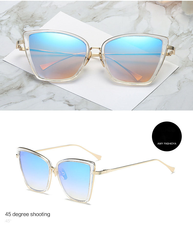 Fashion Cateye Vintage Metal Design Your Own Sunglasses Cat Eye Glasses Mirror Retro Sunglass Design Sunglasses for Women
