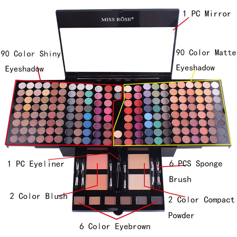 177 Full Color Personal Makeup Set Artist Eyeshadow Palette Fashion Women Cosmetic Case Full Concealer Blusher Lip Gloss Makeup - My Store