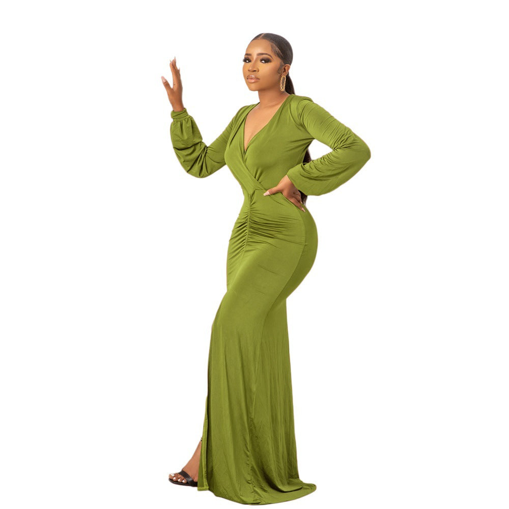TG032 Elegant Dresses for Women Casual Party Dresses Long Evening Elegant Pleated Maxi Dress