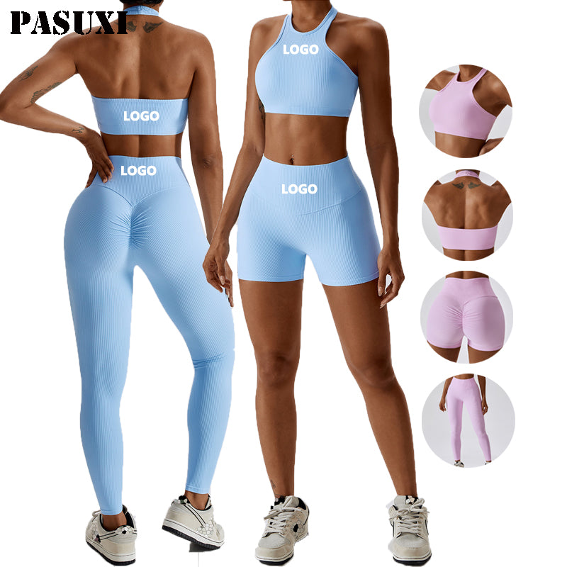 PASUXI  Women's Seamless Athletic Activewear Fitness Gym Wear Workout Clothing Yoga Set Sportswear for Women