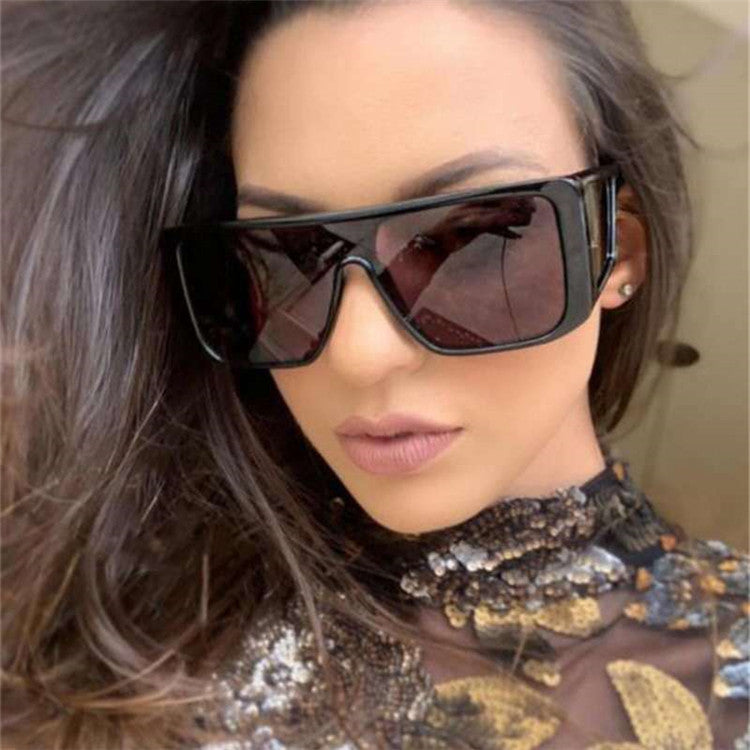 Hot Sell INS Sunglasses Fashion Vintage Rectangle Sunglass Uv400 Ce One Piece Lens Eyewear Sunglasses