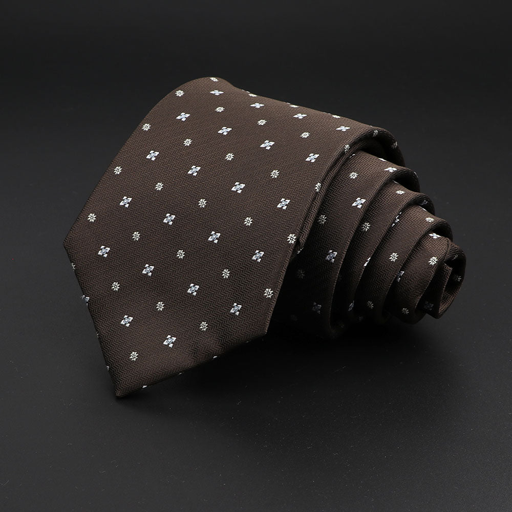 Men's Fashion Neckties Classic Stripe Red Navy Blue Business Formal Wedding Ties Jacquard Woven Solid Tie Polka Dots Neck Ties