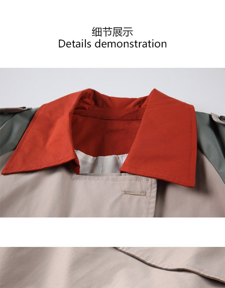 Women Trench Coat Color Matching Bandage Trench Coat for Women Irregular Vintage Casual Long Overcoat Coats 2022 New