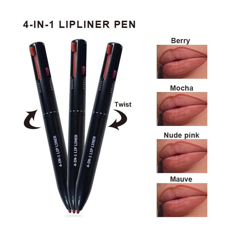 SENKA Private Label 4IN1 Makeup Pen 4 Refills Makeup Lip Liner Lpiz De Maquillaje 4 en 1 Touch Up 4 in 1 Makeup Pen - My Store