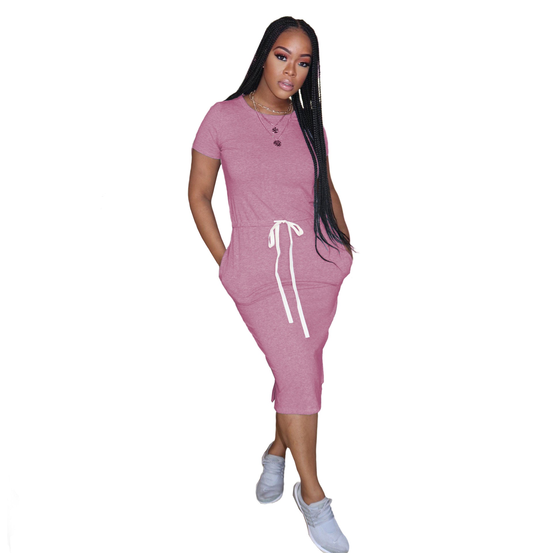 New Arrivals Women Dresses Summer Clothing Casual+Dresses Midi T Shirt Dress